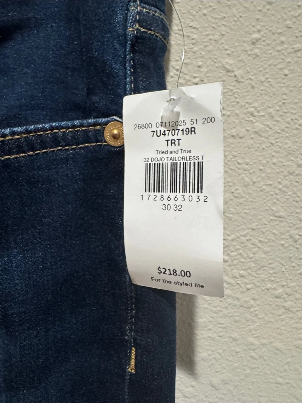 7 For All Mankind Dark Blue Dojo Tailorless Flate Wide Leg Trousers